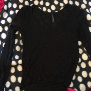 Black long sleeve, sheer shirt